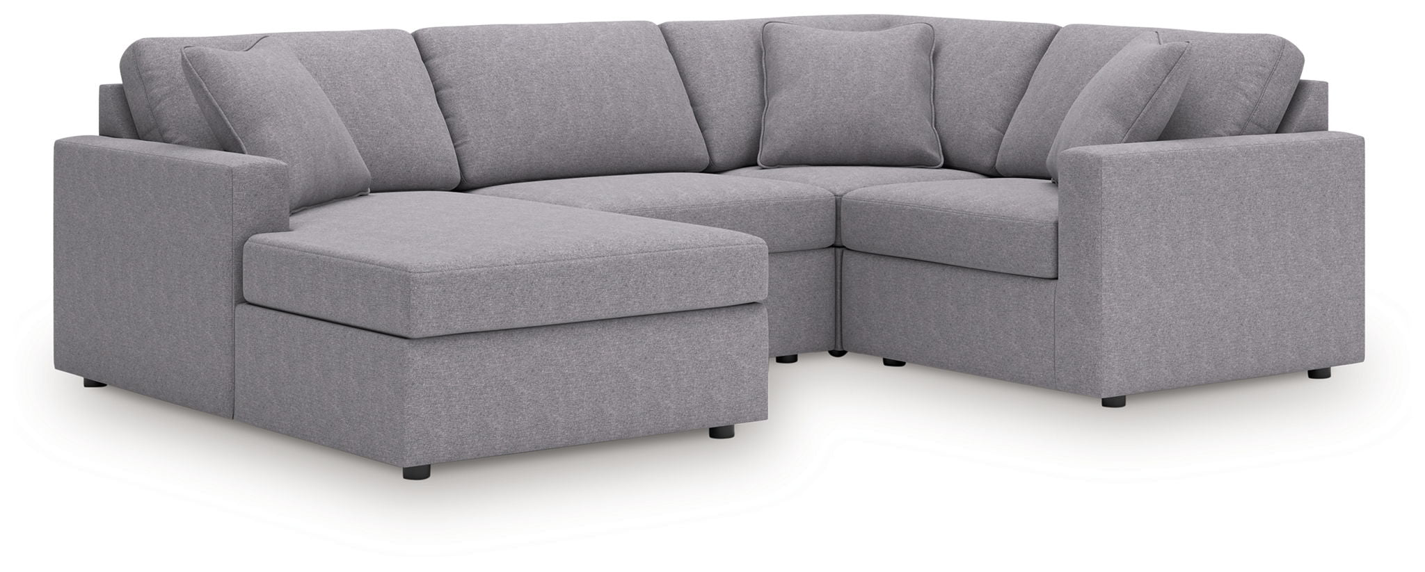 Modmax - 4-Piece Sectional With Laf Corner Chaise, With Raf Corner Chair - Granite