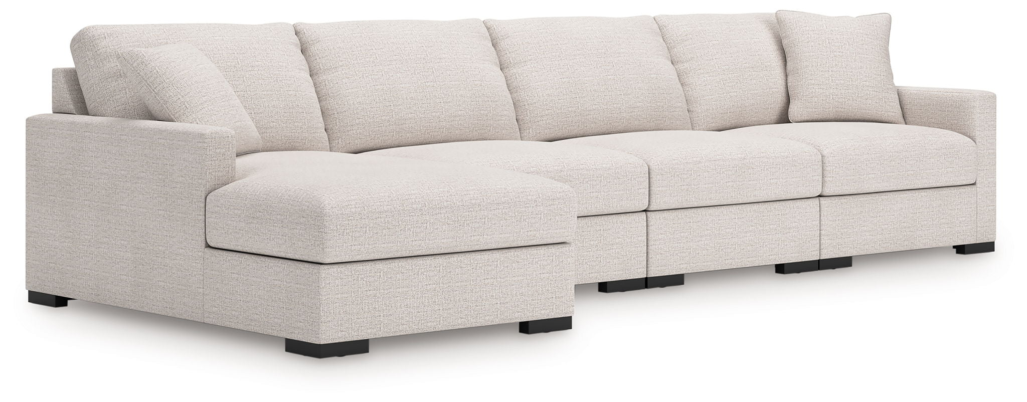 Omaha By Ashley - 4-Piece Sectional With LAF Corner Chaise - Stone
