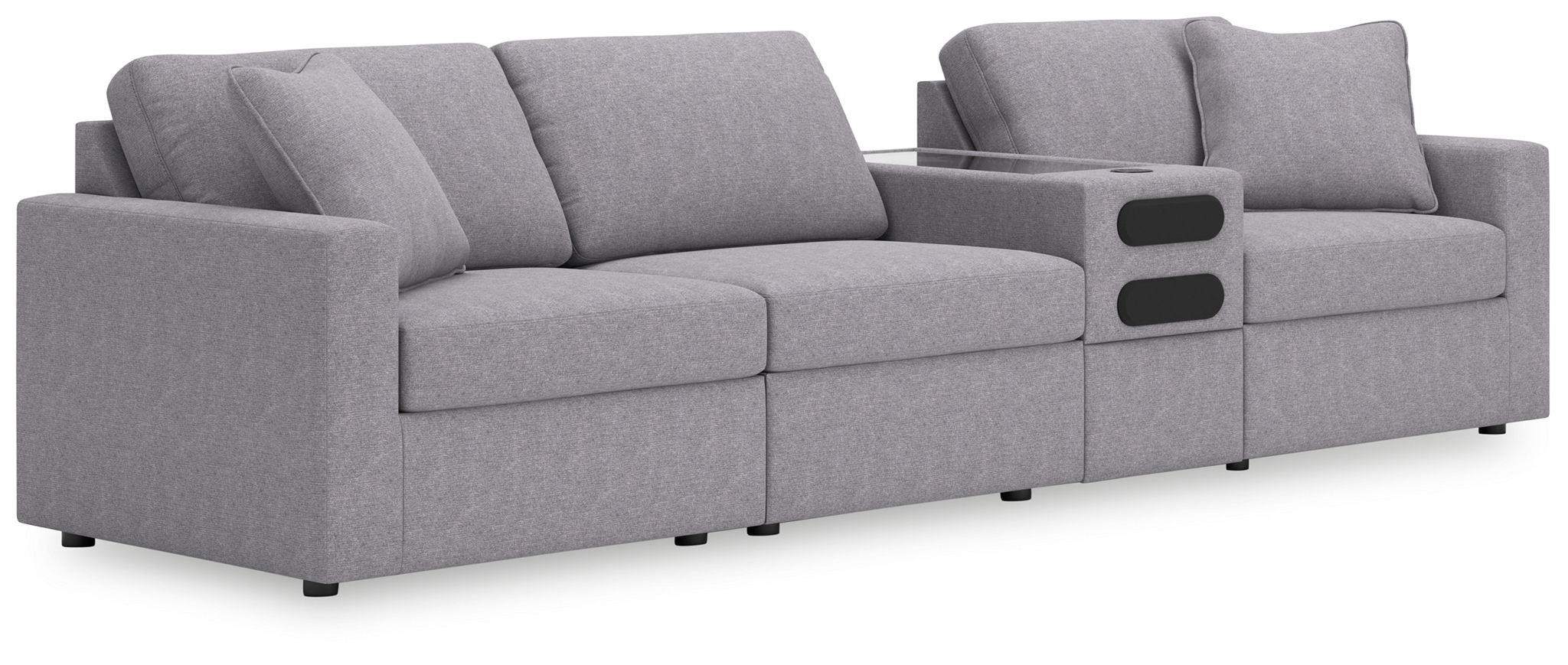 Modmax - 4-Piece Sectional With Audio System Console - Granite