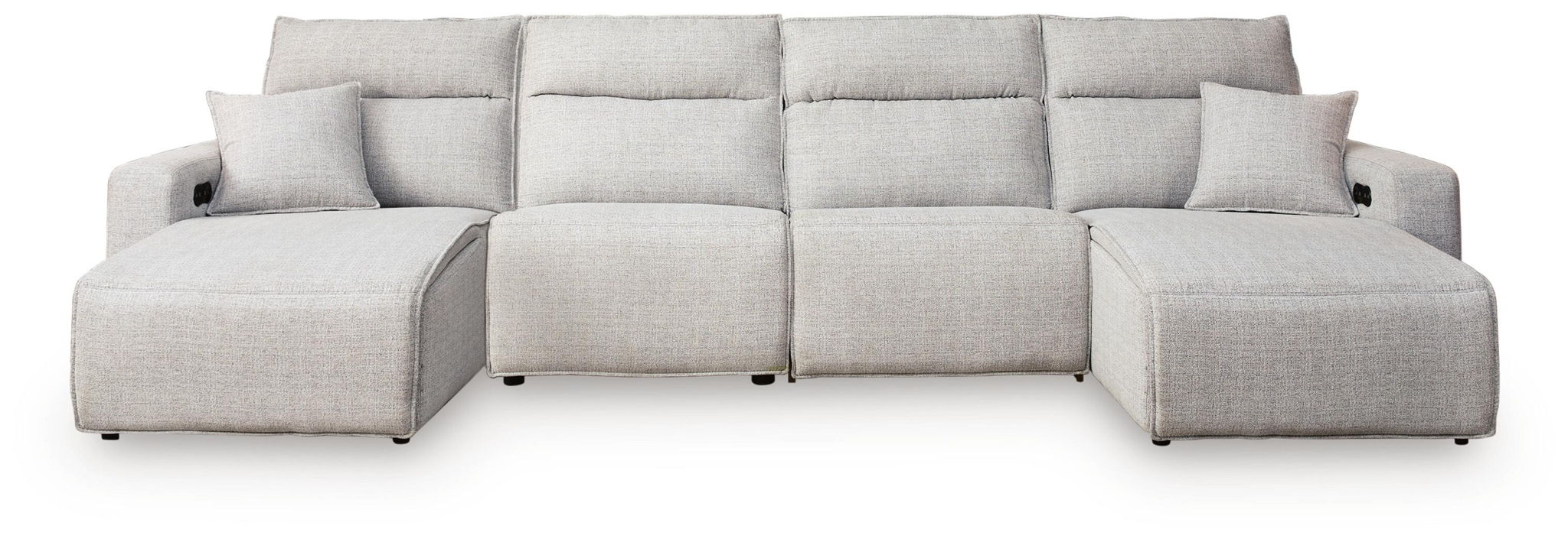 Modmax II - 4-Piece Power Reclining Sectional With Double Chaise - Stone