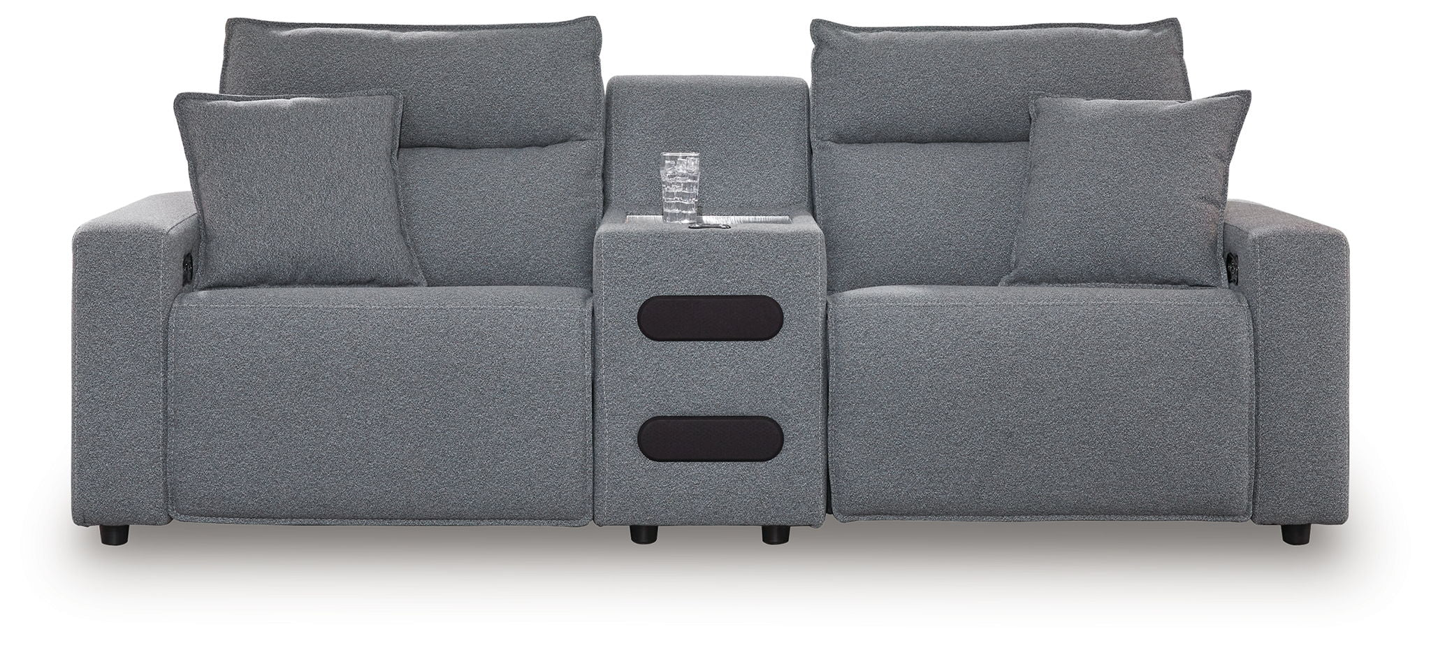 Modmax II - 3-Piece Power Reclining Sectional With Audio Console - Salt And Pepper