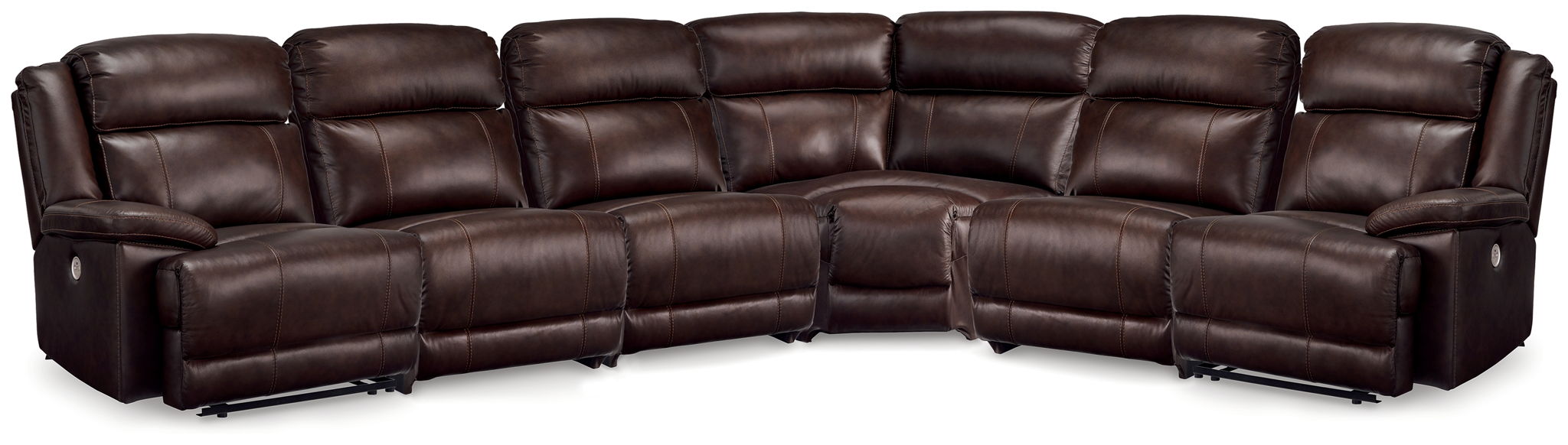 VonKurt - 6-Piece Power Reclining Sectional - Dark Brown