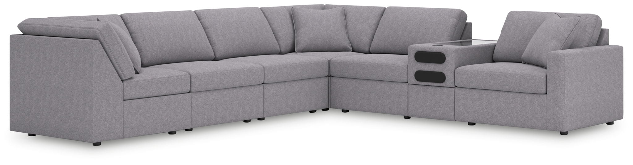 Modmax - 7-Piece Sectional With Audio System Console - Granite