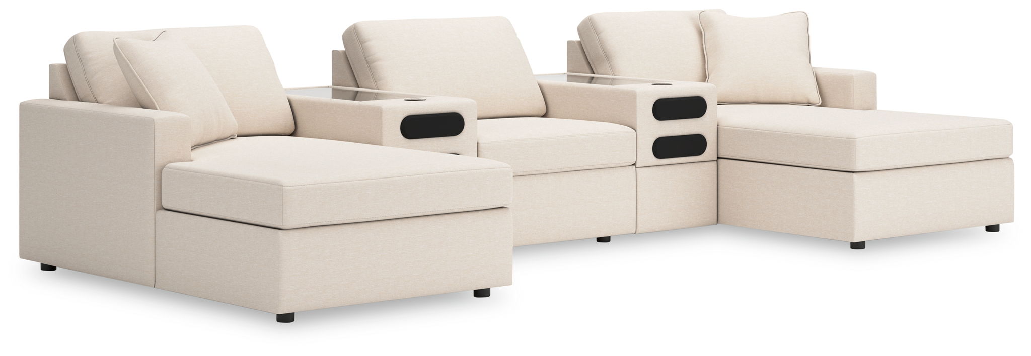 Modmax - 5-Piece Double Chaise With Audio Consoles - Oyster