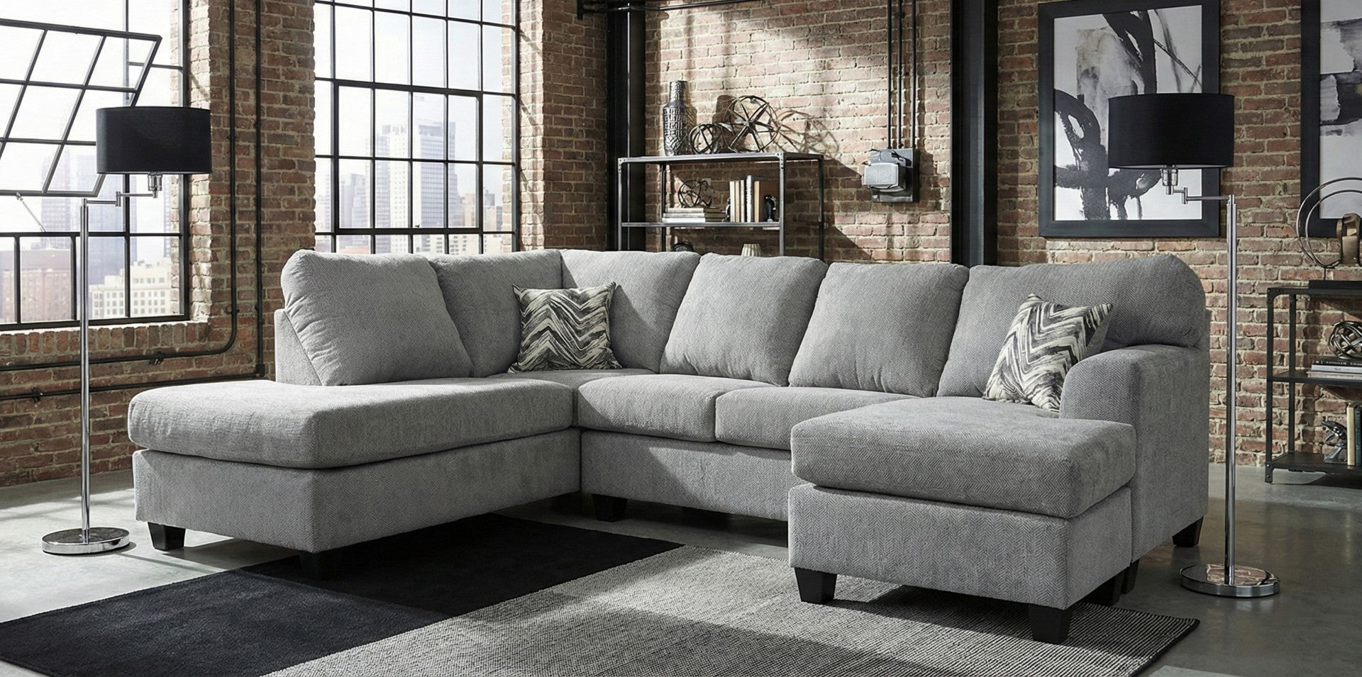 The Cambridge Maverick Fog 3-Piece Sectional