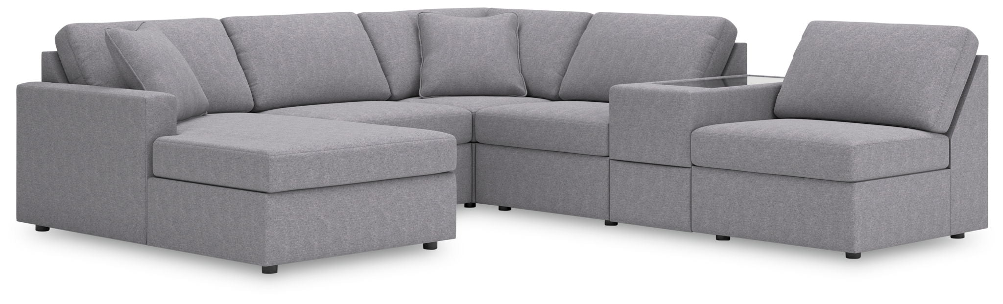 Modmax - 6-Piece Sectional With Laf Corner Chaise And Storage Console - Granite