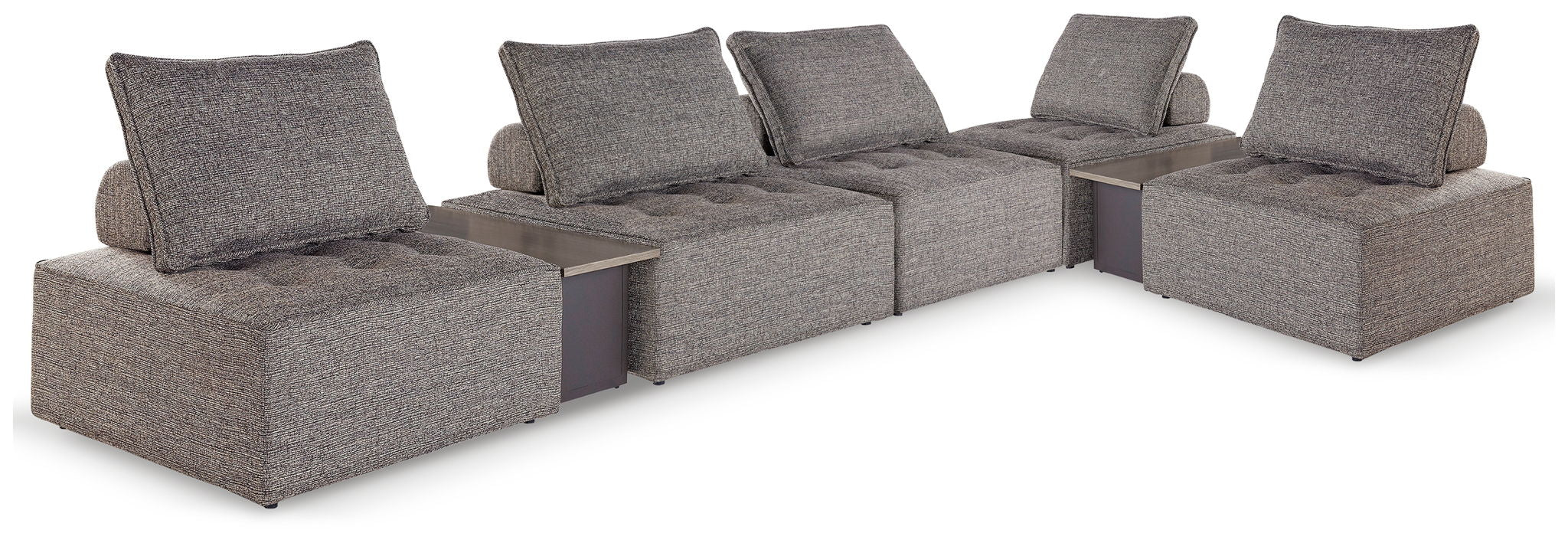 Bree Zee - 7-Piece Outdoor Modular Seating With 2 End Tables - Brown