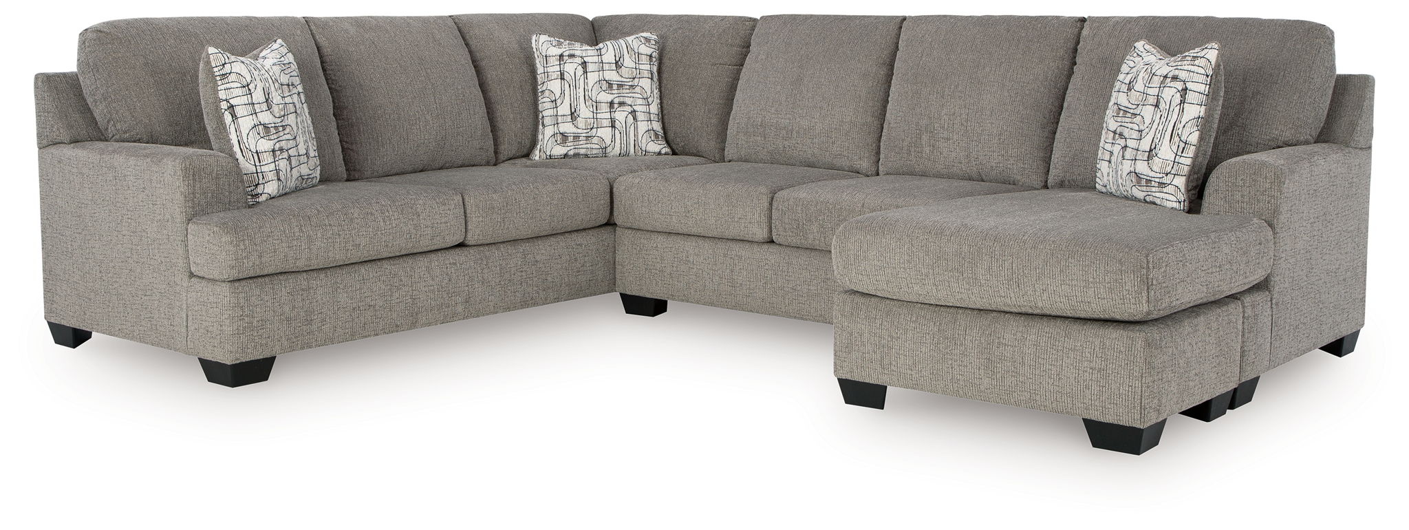 Erinsburg - 2-Piece Sectional With Raf Corner Chaise - Iron