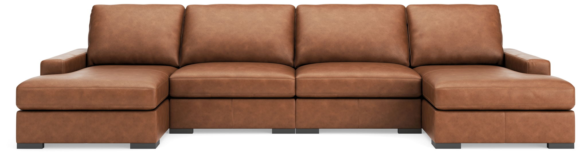 Calden - 4-Piece Sectional With Double Chaise - Caramel