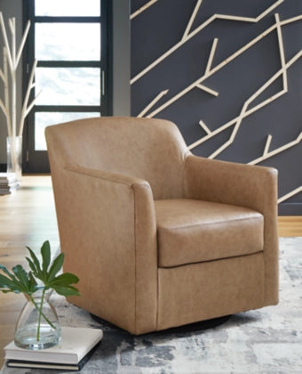 Bradney Swivel Accent Chair Leather Match