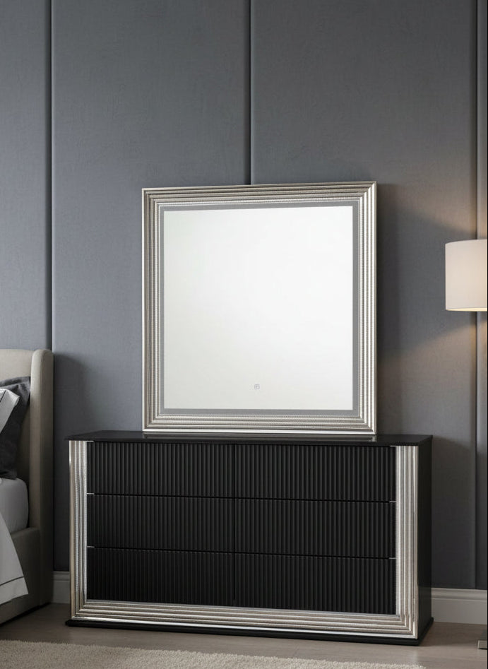 Aspen Black Dresser and Mirror