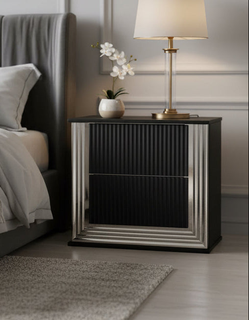 Aspen Black Nightstand with LED