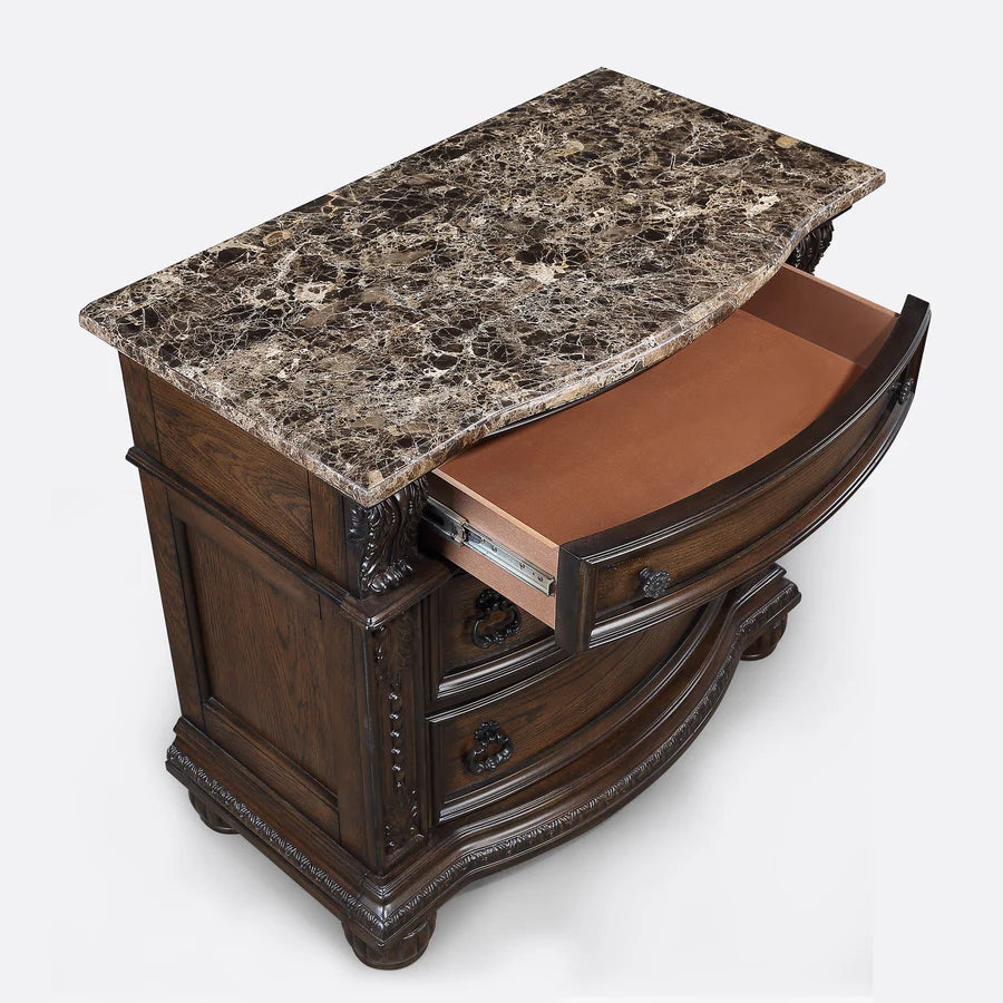 Stanley Nightstand with Marble Top