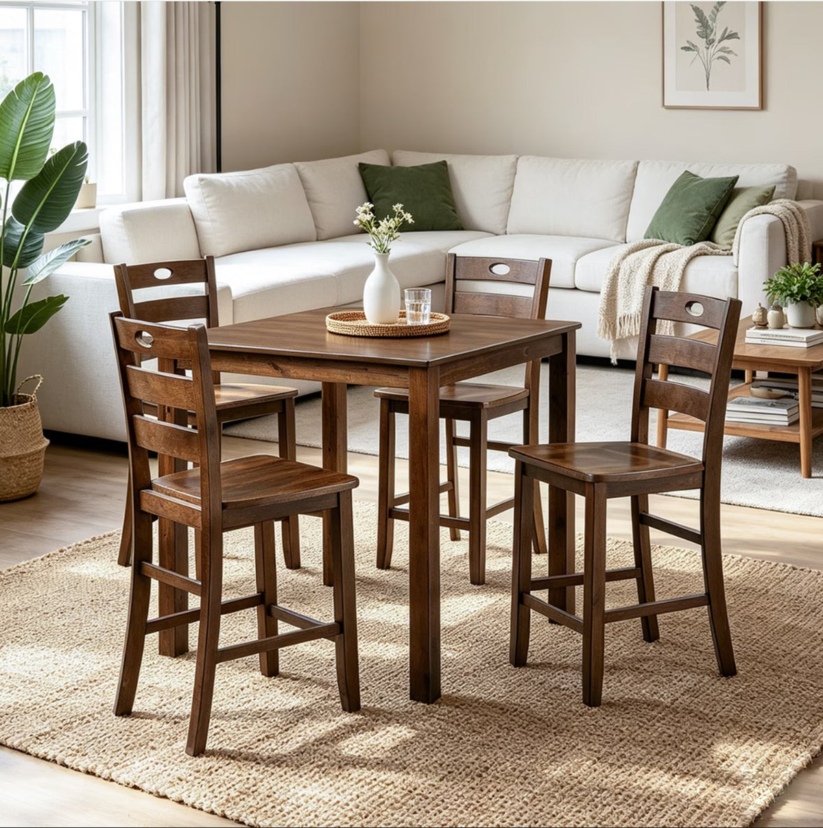 Lubbock Rectangular Counter Height Table and 4 Counter Height Side Chairs