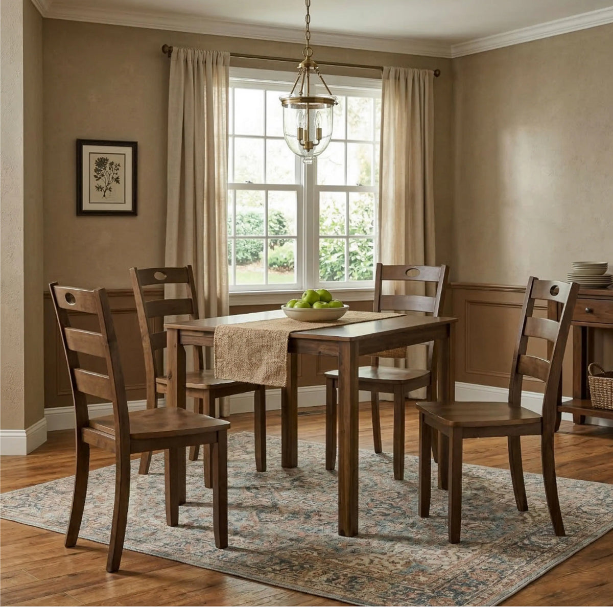 Lubbock Rectangular Dining Table and 4 Side Chairs