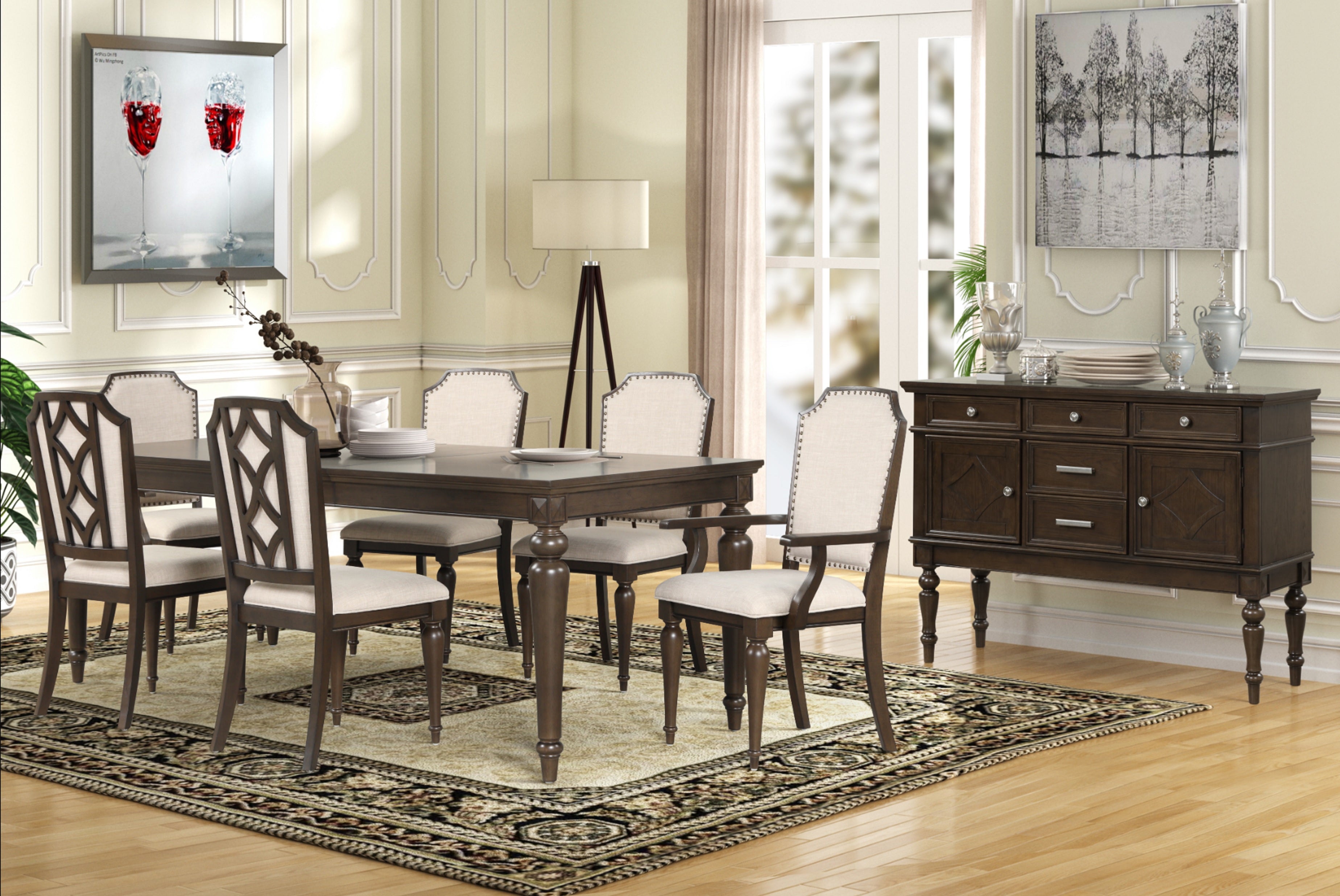 Ginger Dining Table with 4 Side Chairs