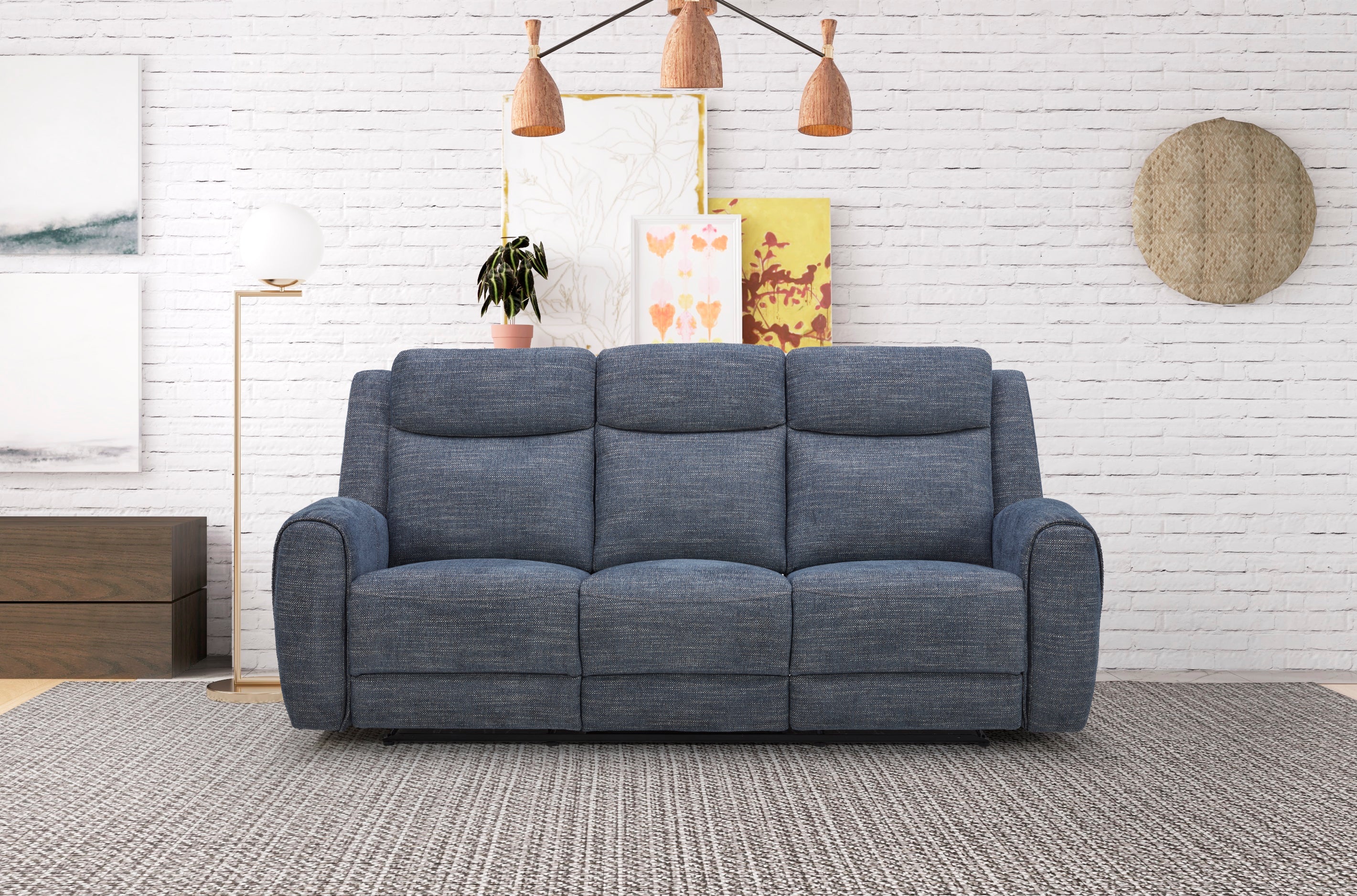 Defender Denim Power Reclining Sofa