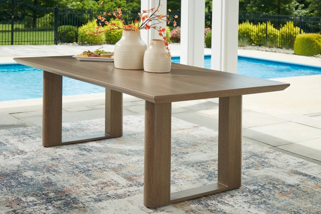 Serene Bay Rectangular Dining Table With Umbrella Option
