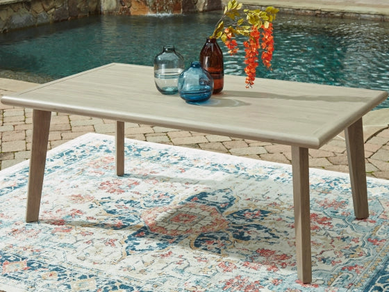 Carisbo Rectangle Dining Table With Umbrella Option