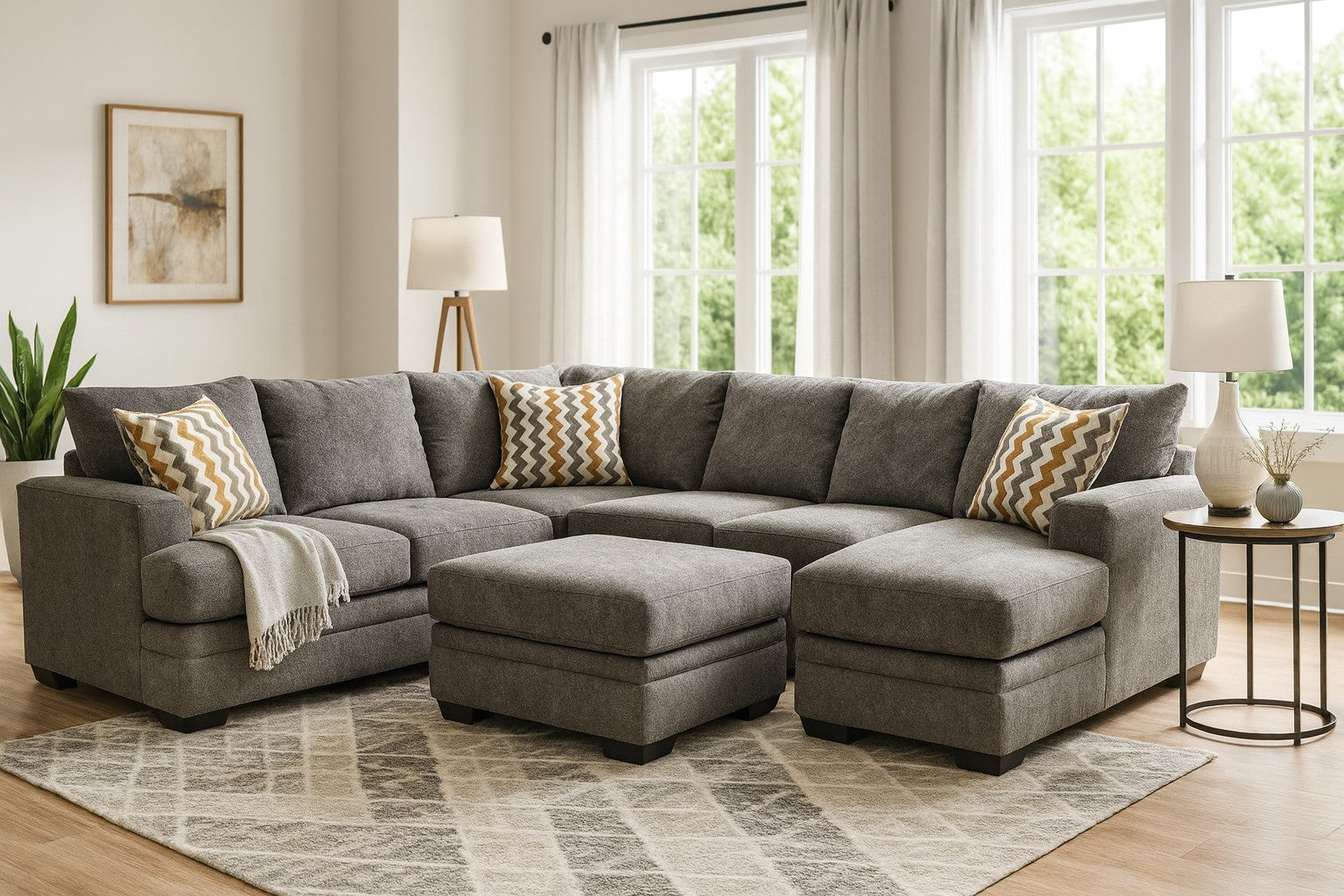 Dyson Flannel 2 Piece Sectional