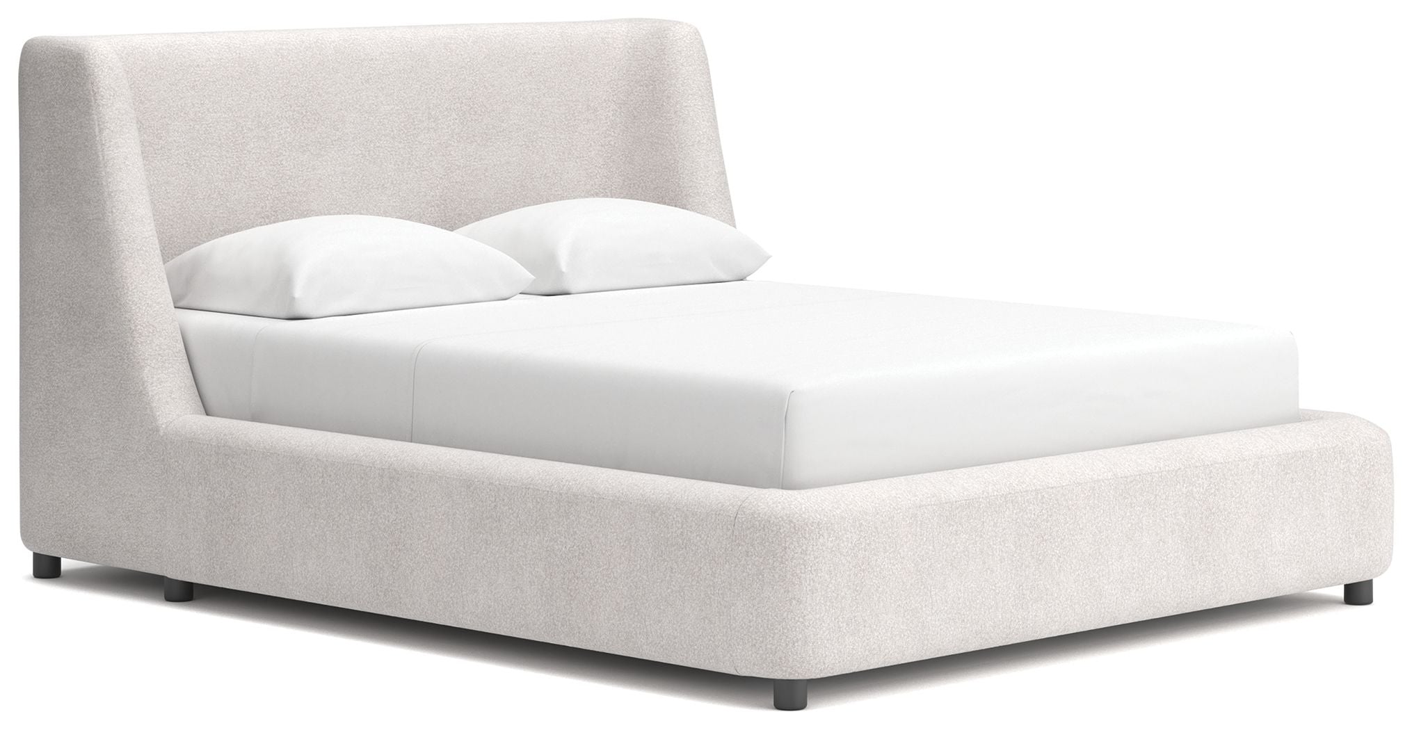 Neo - Queen Upholstered Platform Bed - White / Gray