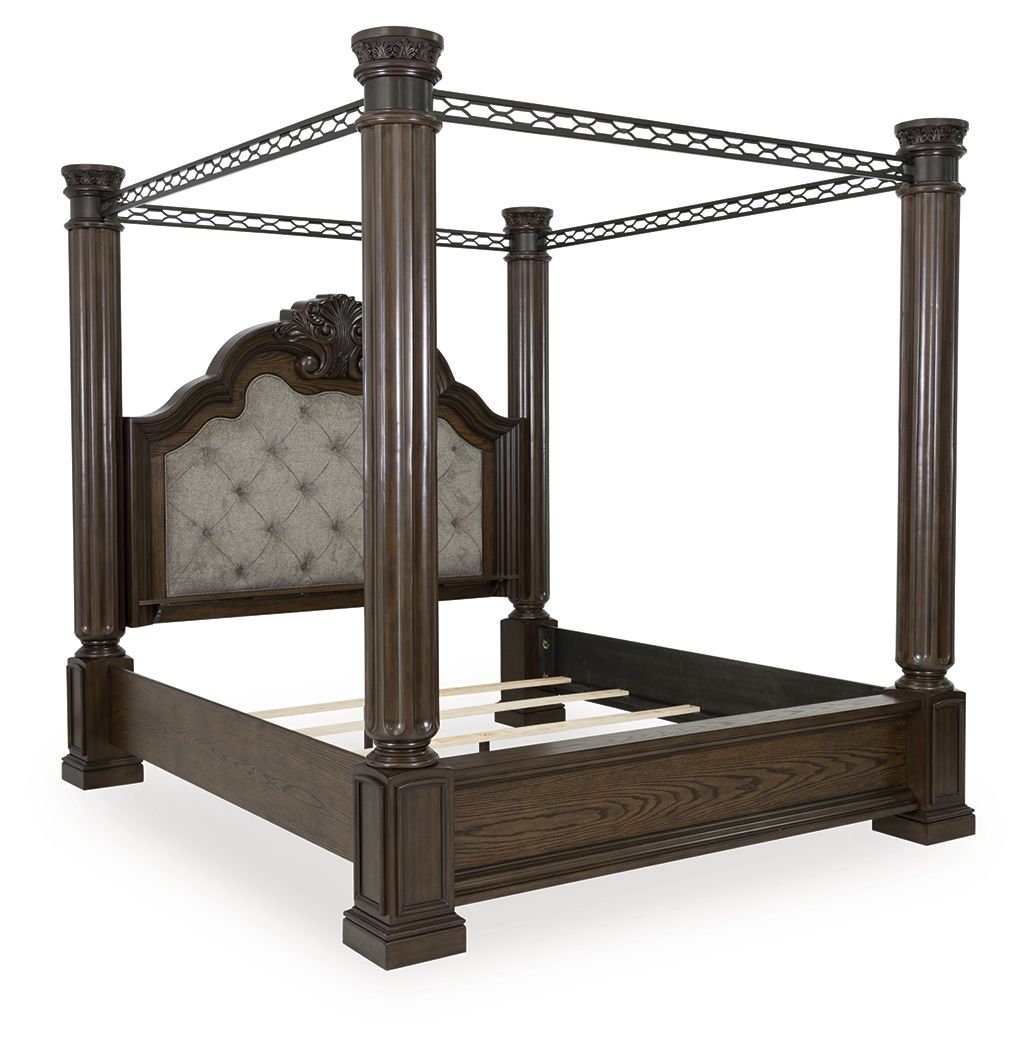 Maylee - Queen Canopy Bed - Dark Brown