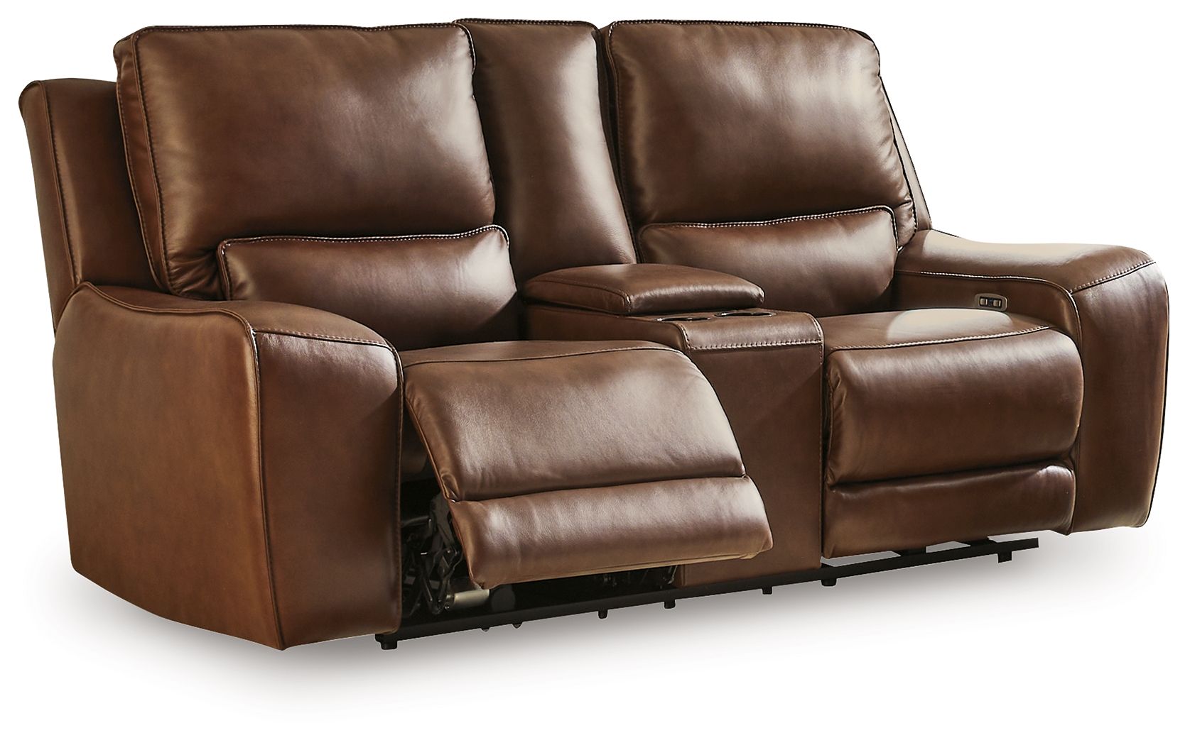 Silverbrooke - Power Reclining Loveseat / Console / Adjustable Headrest - Canyon