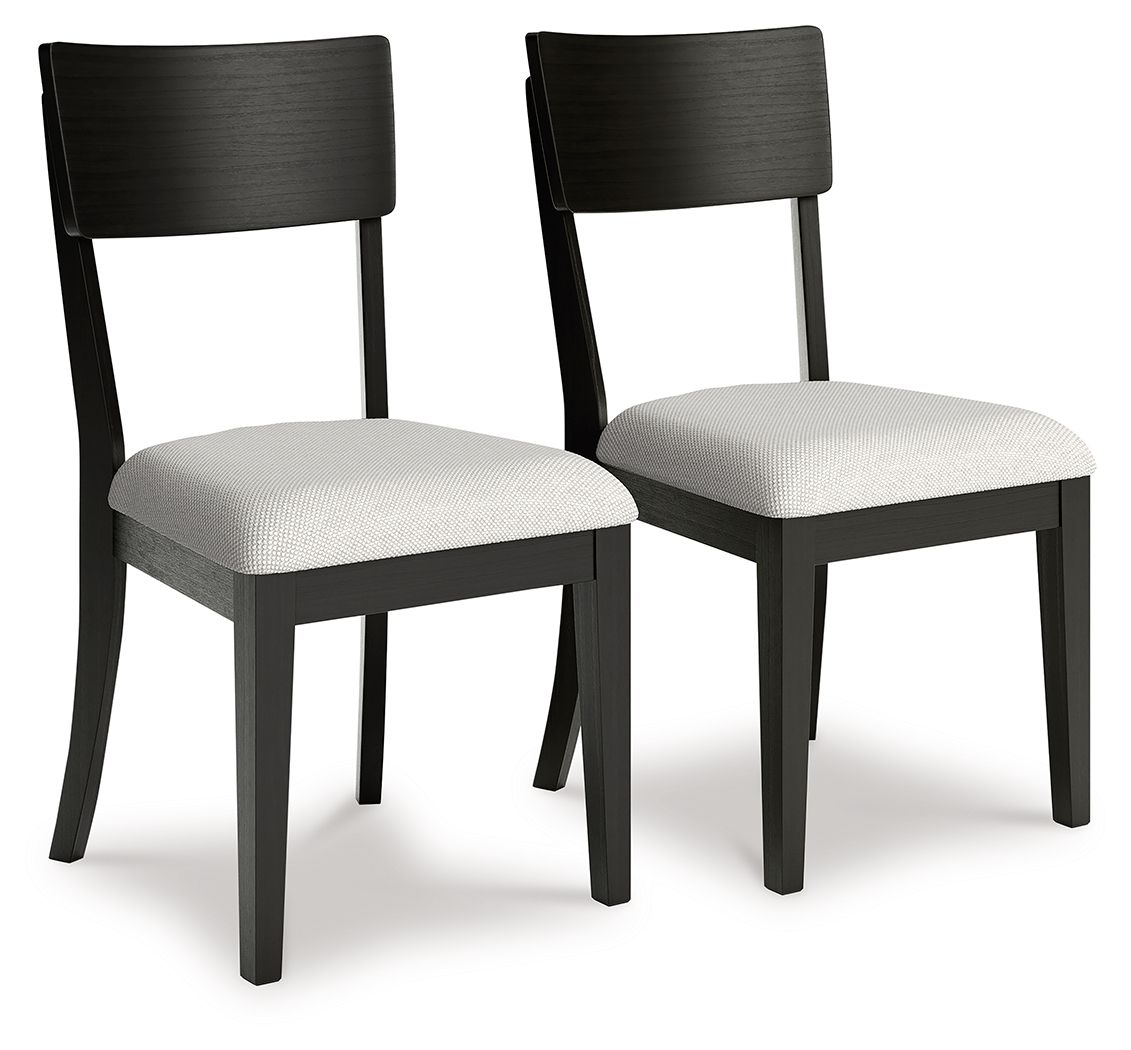 Portdown - Dining Upholstered Side Chair - Black