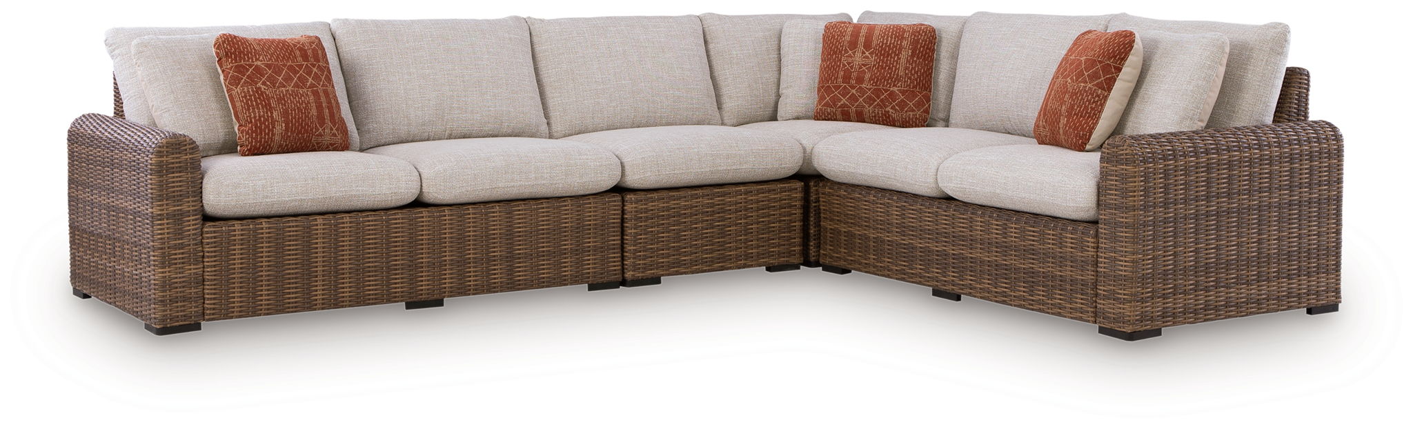 Angel Island - 4-Piece Outdoor Sectional - Beige / Brown