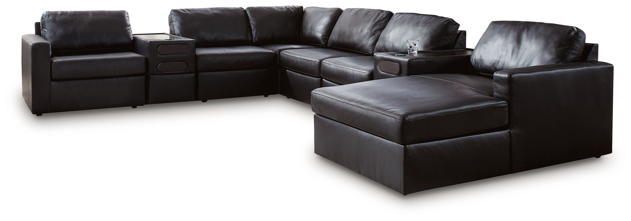 Modmax II - 8-Piece Sectional With RAF Corner Chaise And Audio Consoles - Black