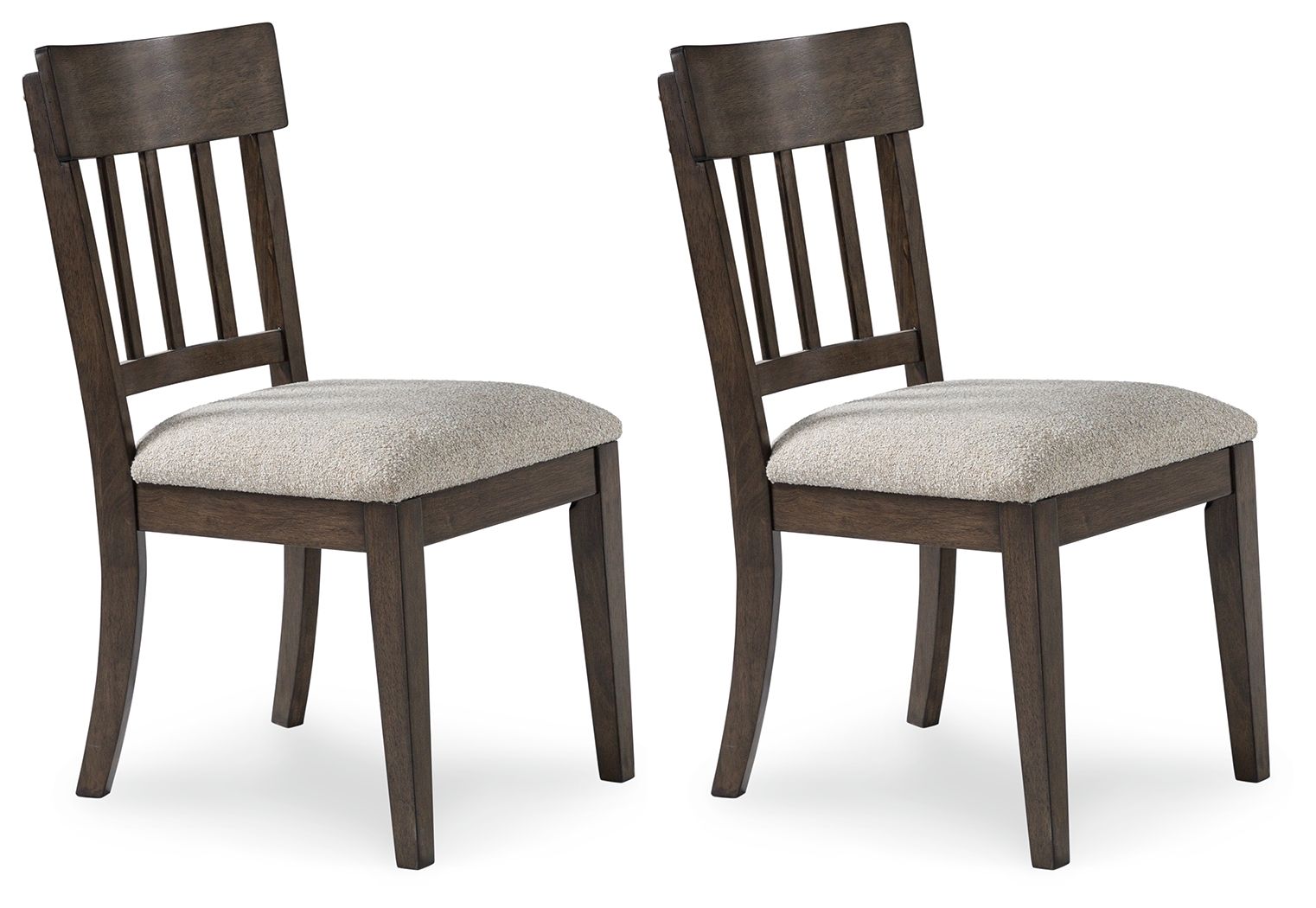 Veramond - Dining Upholstered Slat Back Side Chair - Gray / Dark Brown