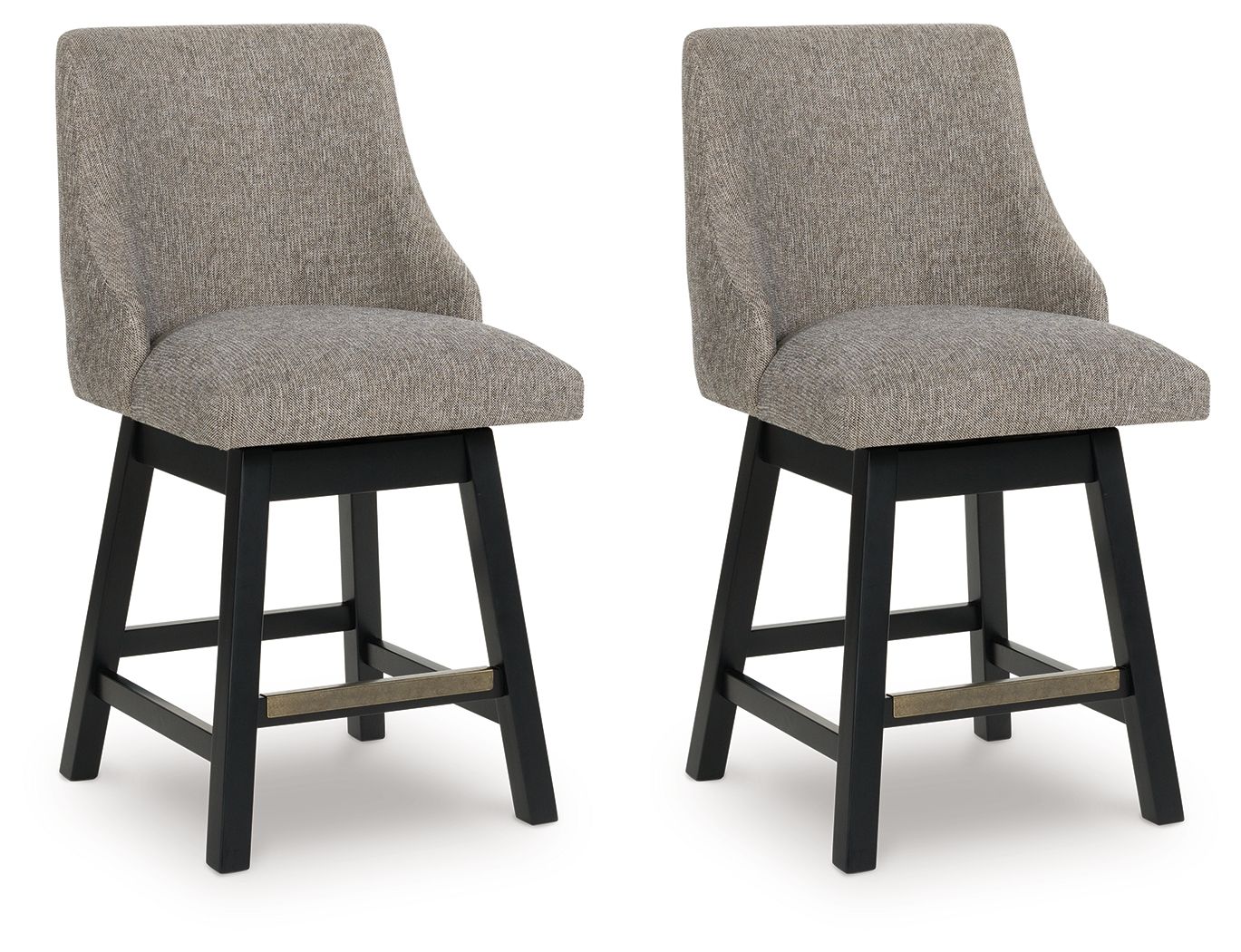 Neymorton - Upholstered Swivel Barstool - Dark Grayish Brown