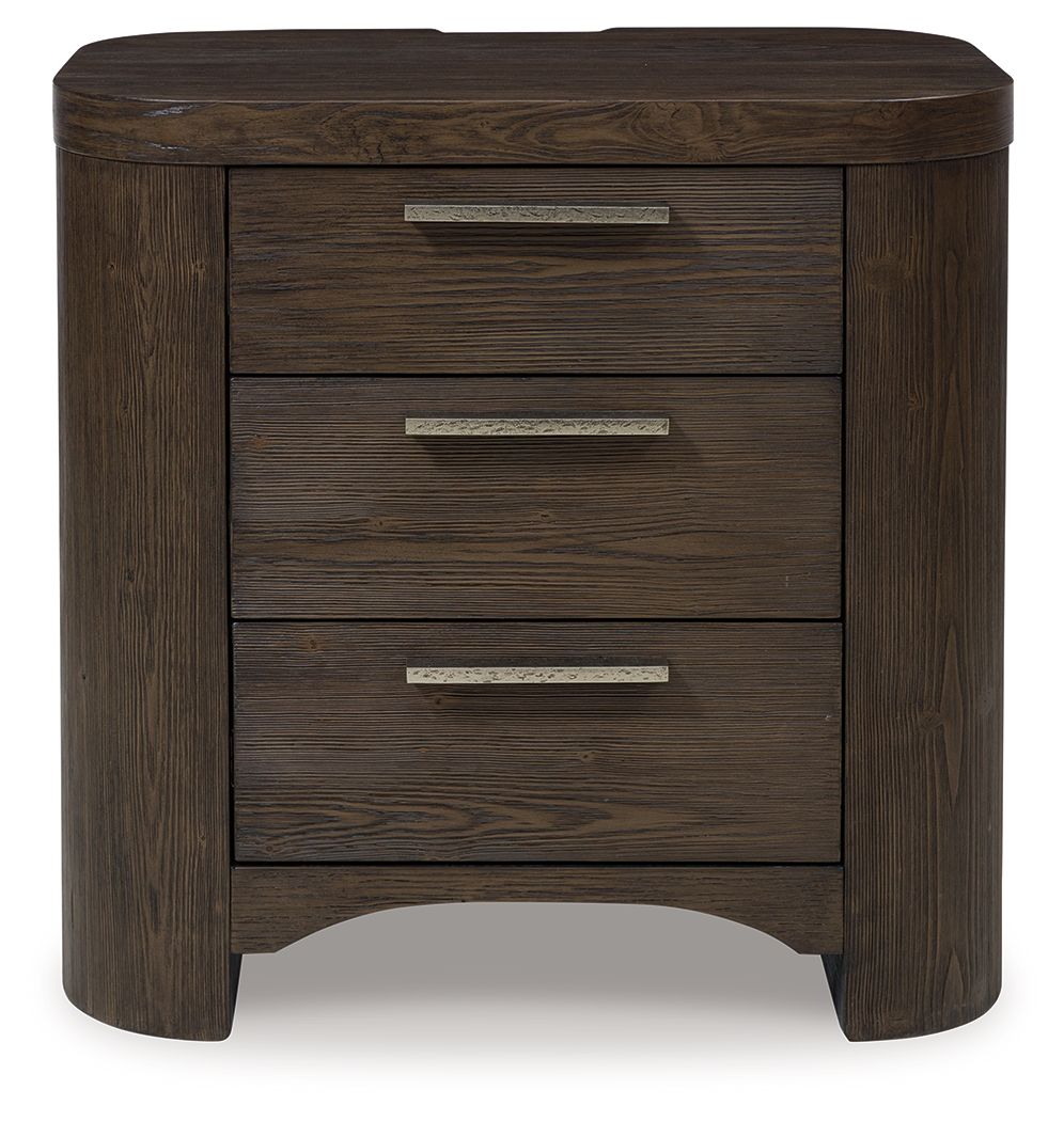 Neo - Three Drawer Night Stand - Rich Brown