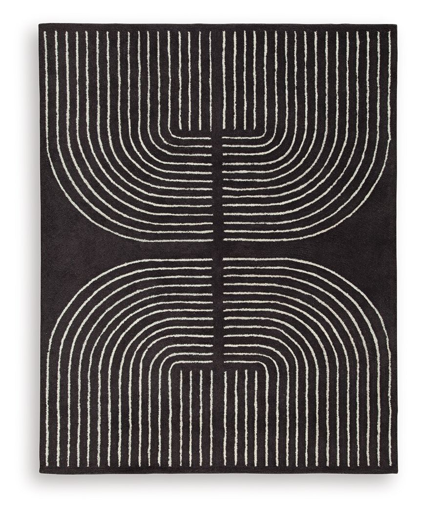 Eldonmore - 8' x 10' Rug - Black / Ivory