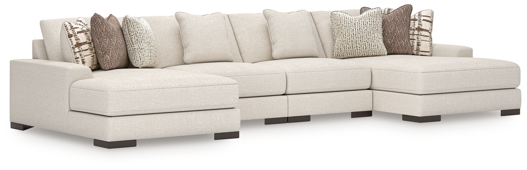 Barrelton - 4-Piece Double Chaise Sectional - Barley