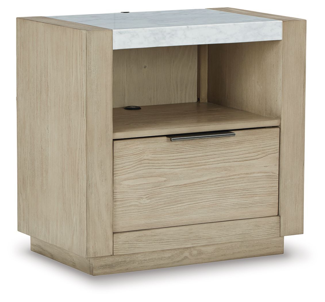 Hennington - One Drawer Night Stand - Bisque