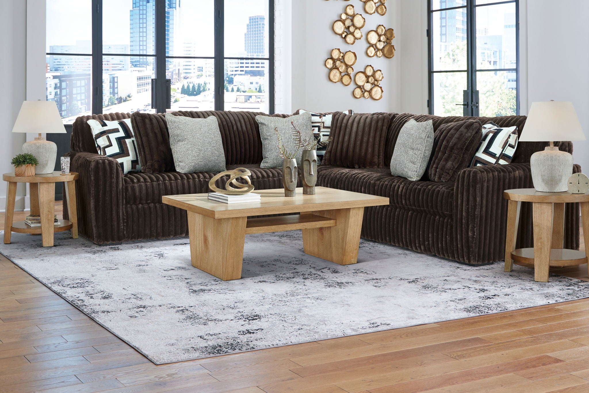 Midnight-Madness - 3-Piece Sectional - Chocolate