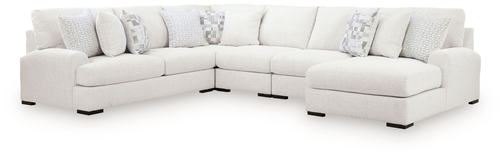 Wynncroft Manor - 5-Piece Sectional With RAF Corner Chaise - Chalk