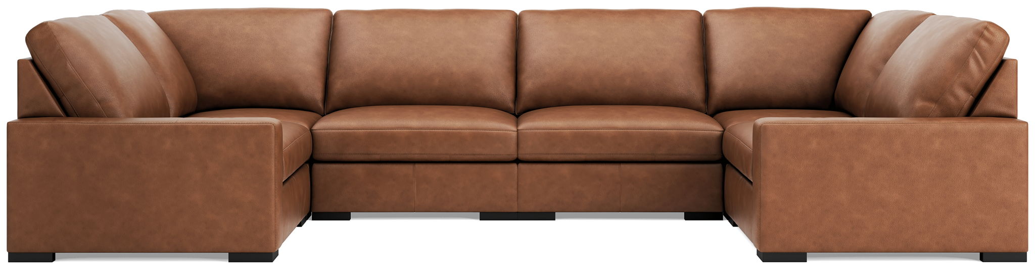 Calden - 6-Piece Sectional With 2 Armless Chairs - Caramel