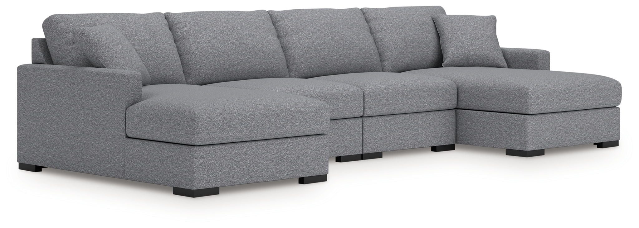 Omaha By Ashley - 4-Piece Sectional With LAF/RAF Corner Chaise - Salt And Pepper