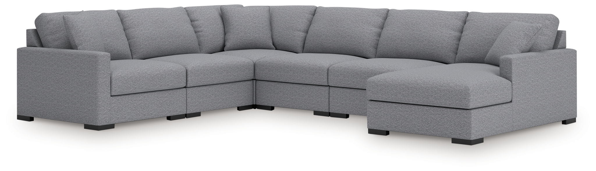 Omaha By Ashley - 6-Piece Sectional With RAF Corner Chaise - Salt And Pepper