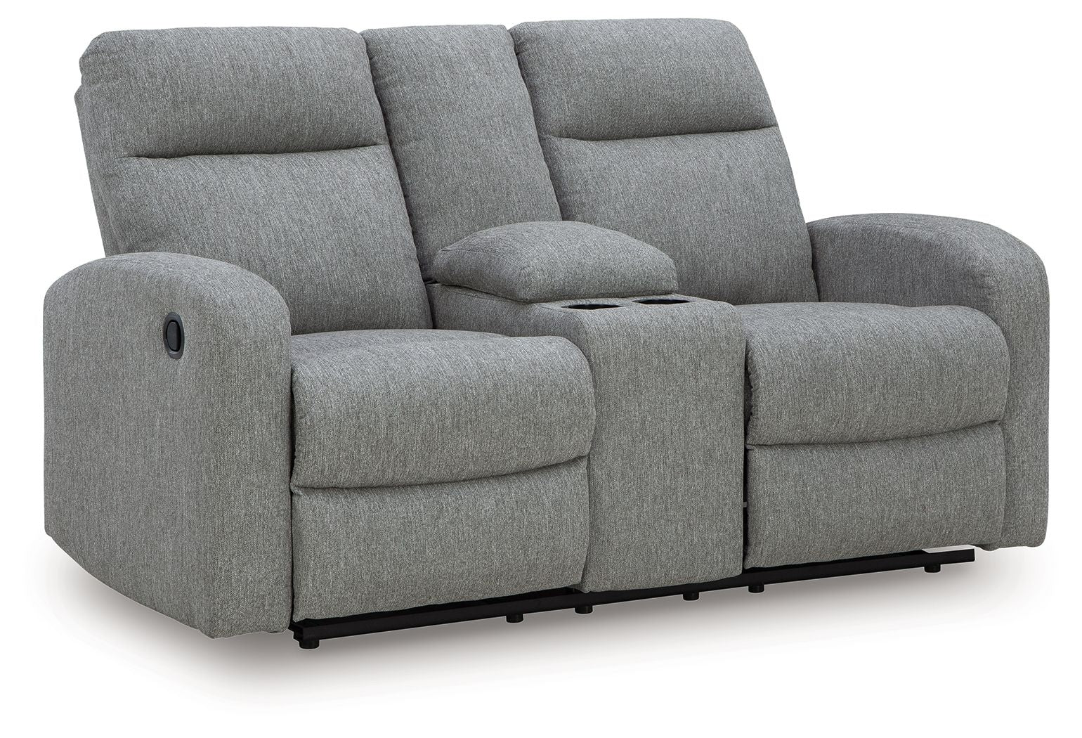 Moreau Place - Double Recline Loveseat With Console - Sterling