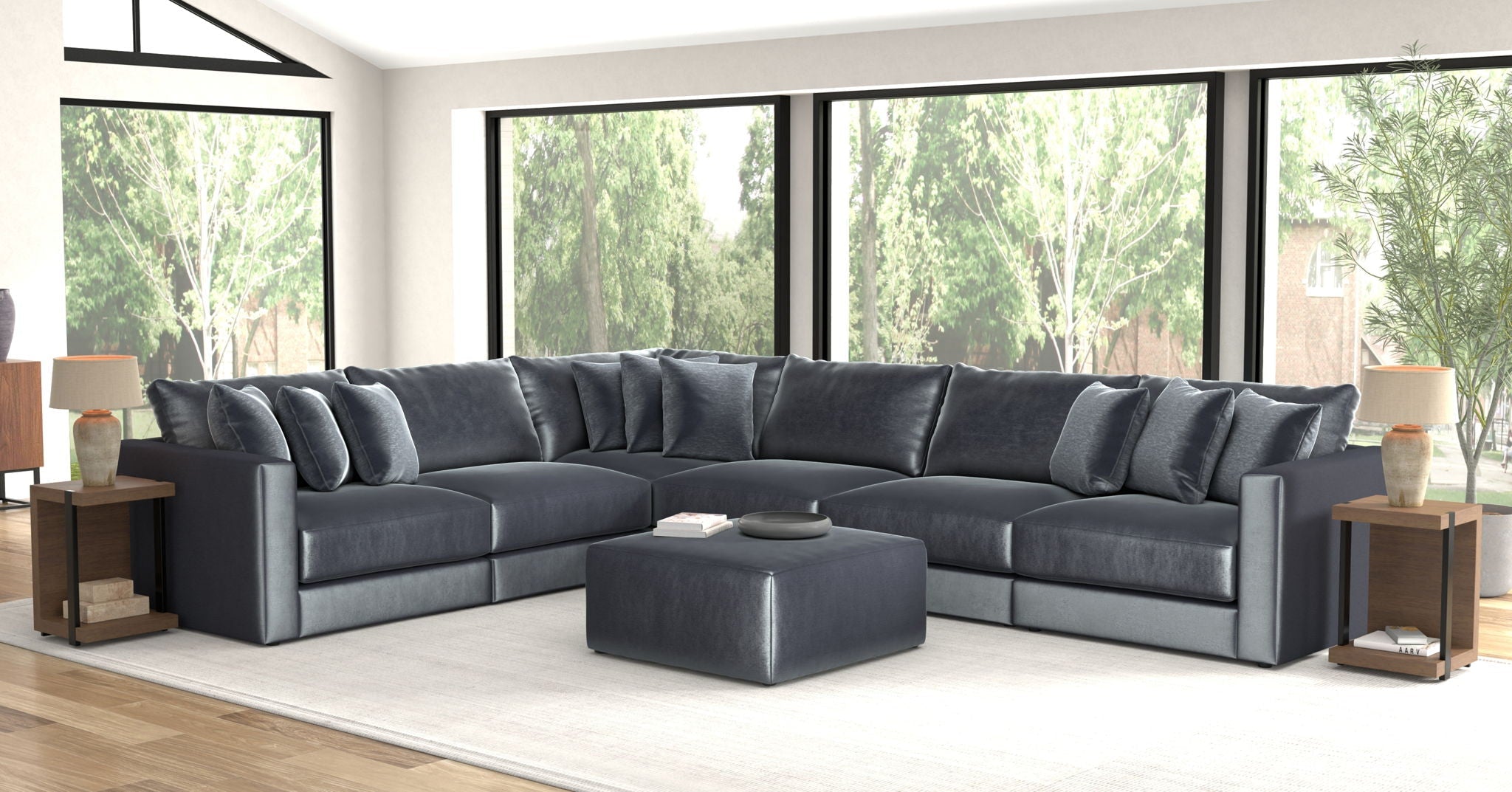 Remington Slate 6-Piece Sectional + Ottoman