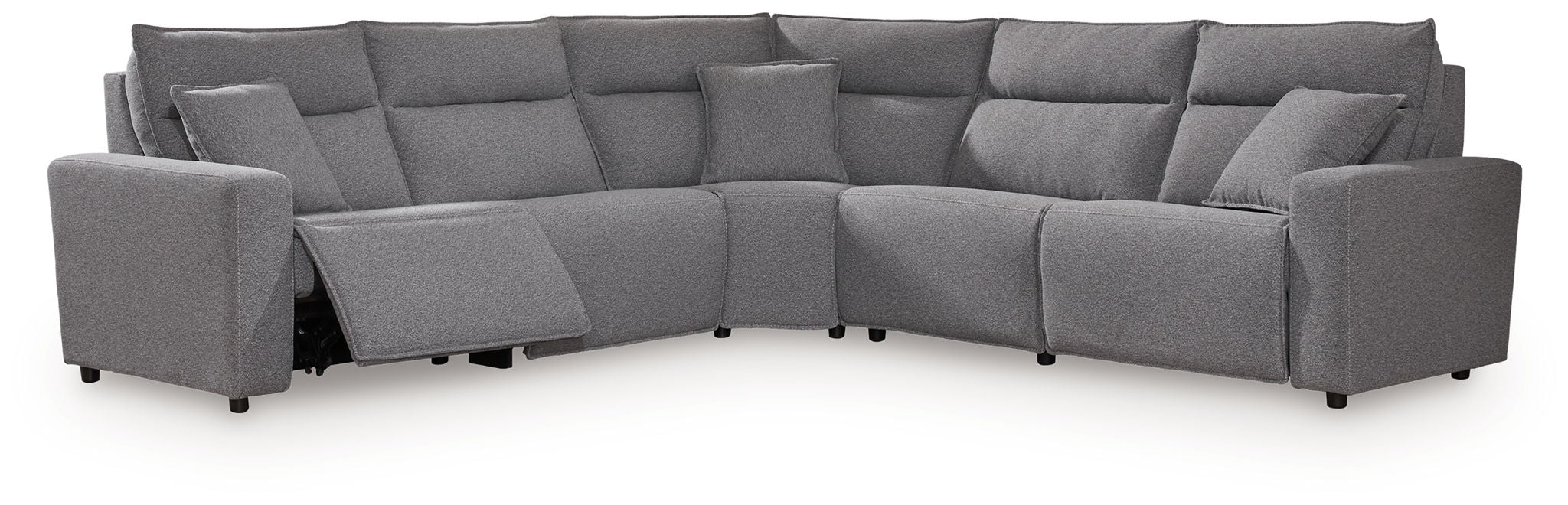 Modmax II - 5-Piece Power Reclining Sectional - Salt And Pepper