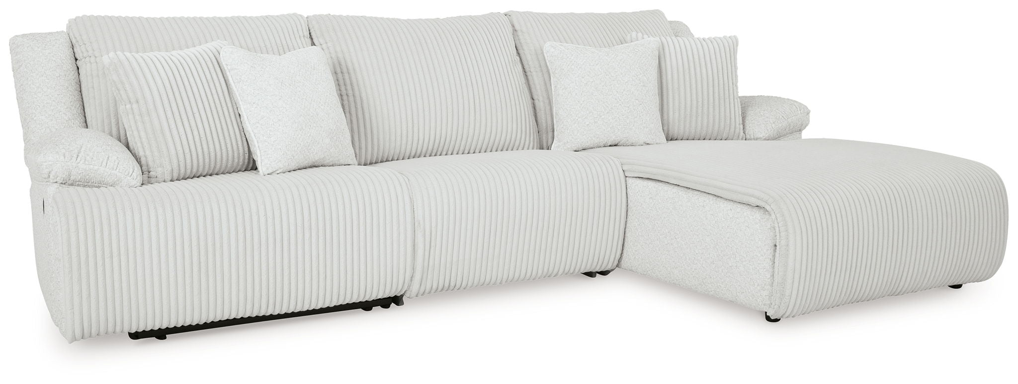 Top Tier - 3-Piece Reclining Sectional Sofa With Raf Press Back Chaise - Alloy
