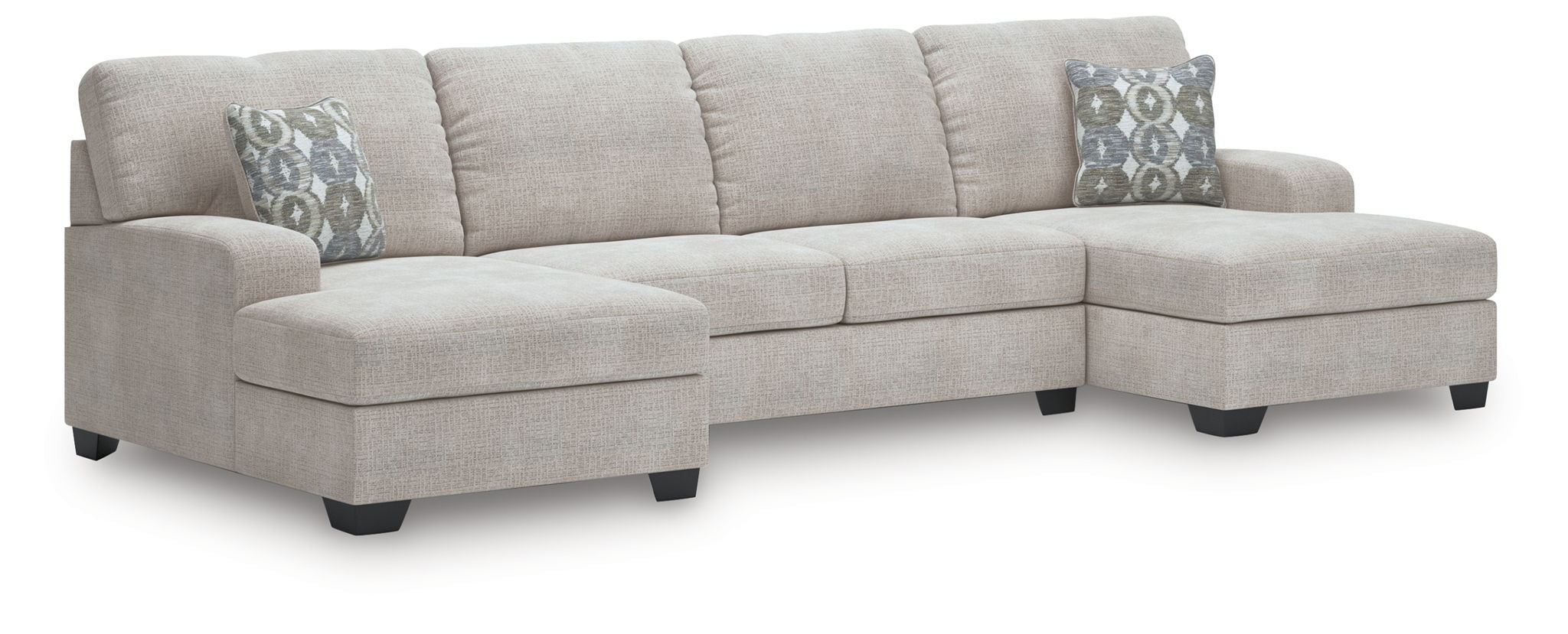 Rodington - 3-Piece Sectional With LAF And RAF Corner Chaises - Concrete