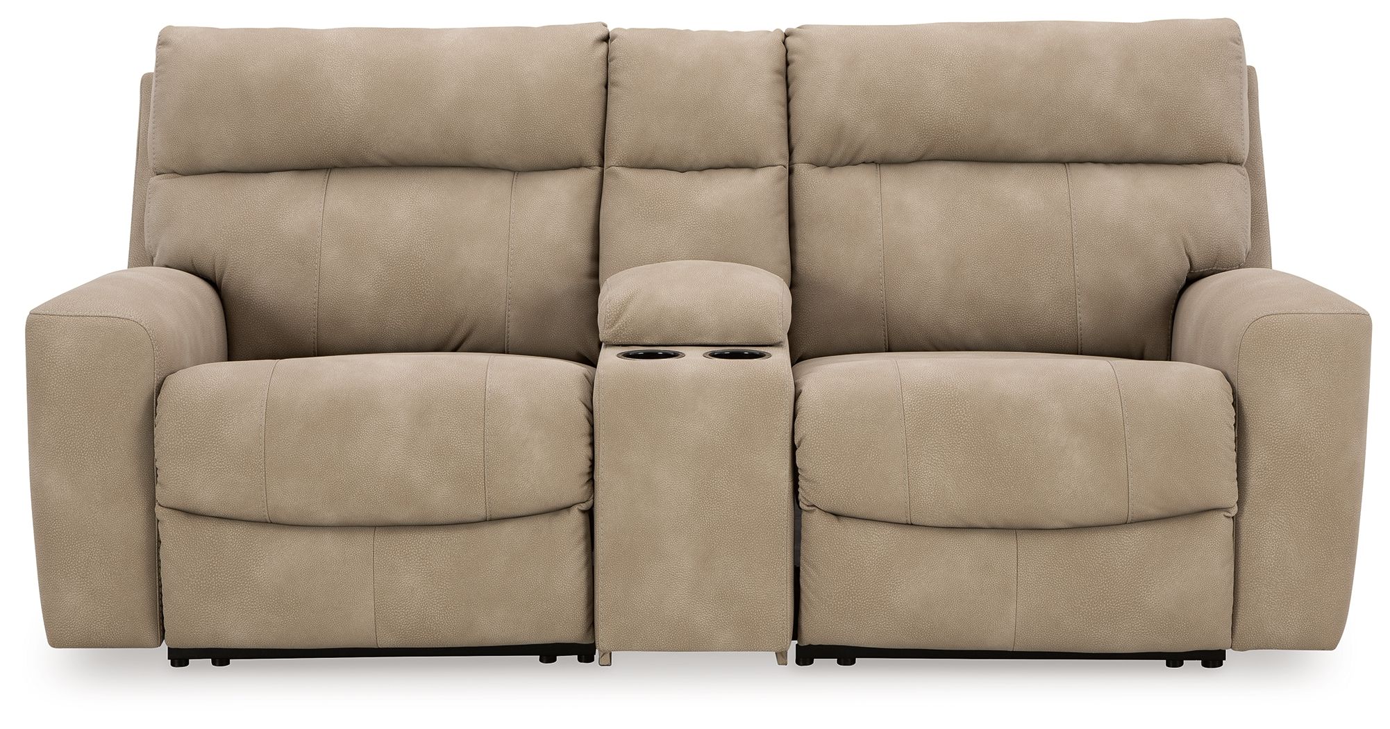Next-Gen Durapella - 3-Piece Power Reclining Sectional Loveseat With Console - Sand