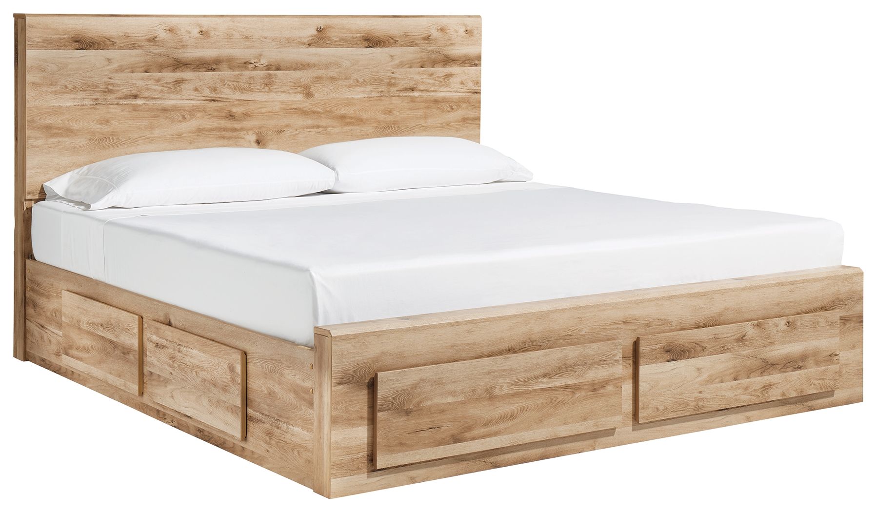 Hyanna - Queen Panel Bed With 4 Storage Drawers - Tan