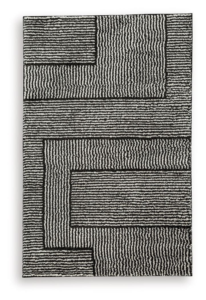 Kurtmen - 5' x 7' Rug - Black / Ivory