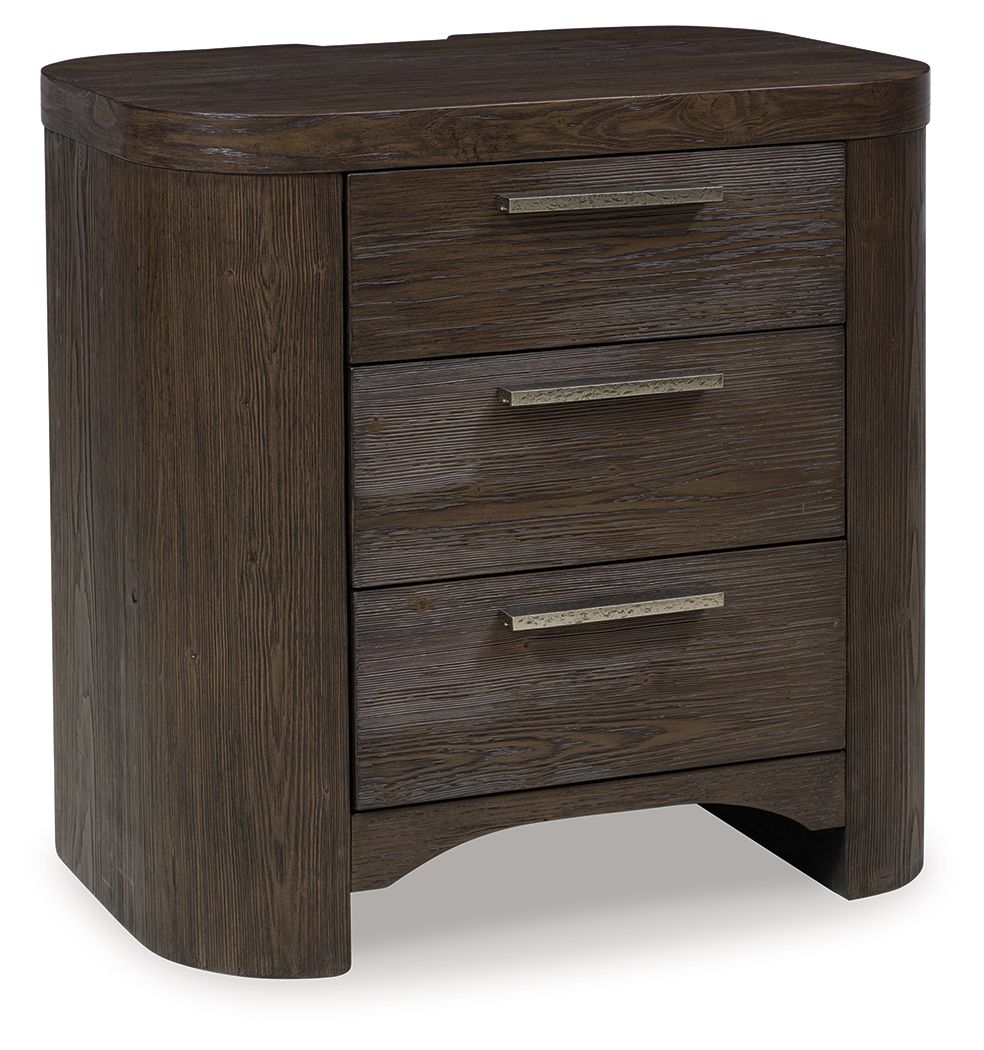 Neo - Three Drawer Night Stand - Rich Brown